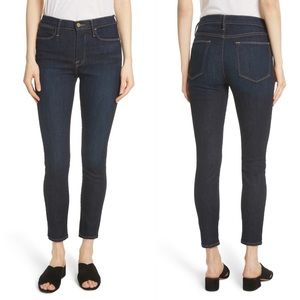 Frame Le High Ankle Skinny Crop Jeans in Dame Wash